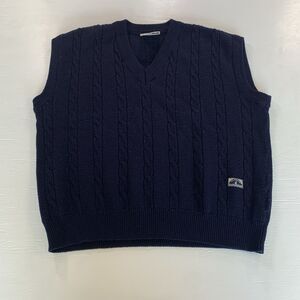 Navigare Navy Blue Cable Knit Sweater Vest - Size M